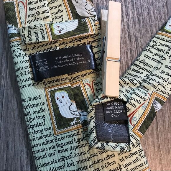 Fox & Chave University of Oxford Bodleian Library Mens Silk Tie - Picture 5 of 5